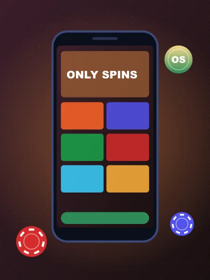 Smartfon z lobby gier onlyspins casino w przeglądarce